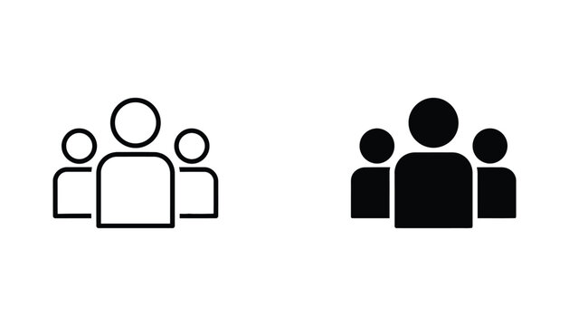 People group icon set for team collaboration and social network concepts in vector style