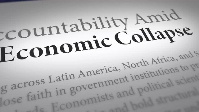 Economic collapse with institutional accountability issues, sovereign debt crisis, and financial market instability in a global recession
