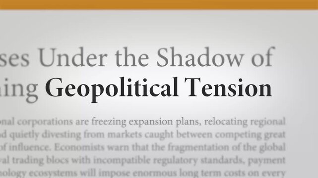 Businesses Operating Under the Shadow of Rising Geopolitical Tensions, Global Conflicts and Economic Uncertainty