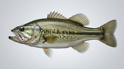 Fototapeta premium detailed largemouth bass fish illustration on white background high quality professional modern elegant stylish clean crisp vibrant colorful digital creative innovative contemporary premium stunning