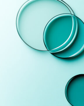 Teal template with a large semi-transparent circle in the top-left and smaller circles aligned on the right. Text space is positioned in the bottom-left