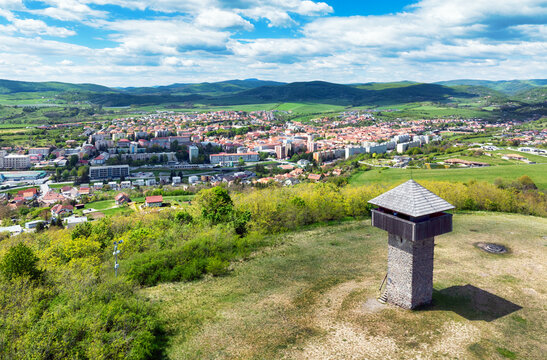 Oldest watchtower in Slovakia after reconstruction above the town of Krupina, called Vartovka