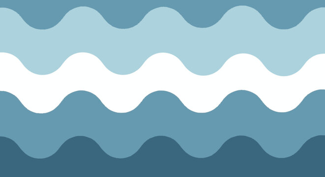 Minimalist blue and white wavy pattern design