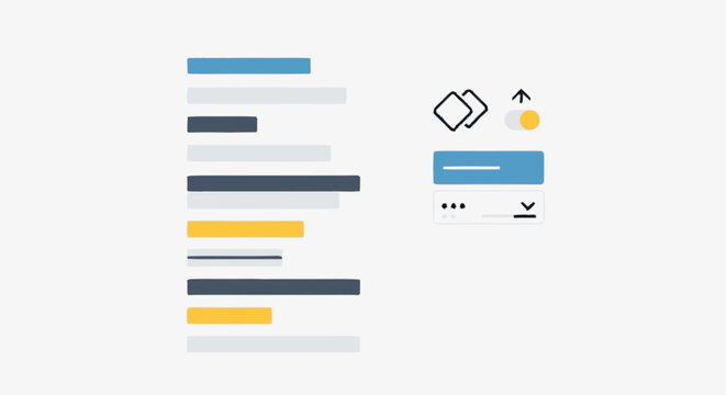 Minimalist flat user interface design elements on white background