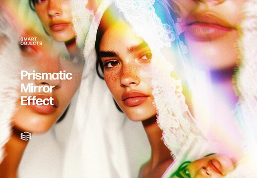 Prismatic Mirror Photo Effect &ndash; Broken Lens for Album Cover & Social Media (PSD)