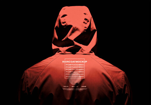 Raincoat Mockup &ndash; Back View Apparel Presentation (PSD)