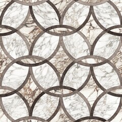Luxury Seamless Geometric Patterns with Marble, Wood, and Stone Textures, Elegant Inlay Mosaic Backgrounds for Interior Design and 3D Rendering.  © Olena