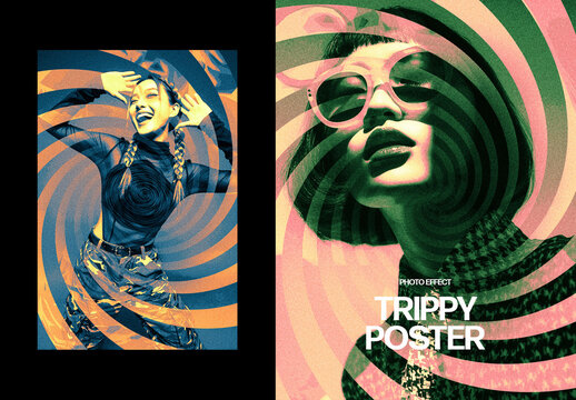 Trippy Photo Effect &ndash; Hypnotic for Poster & Social Media (PSD)