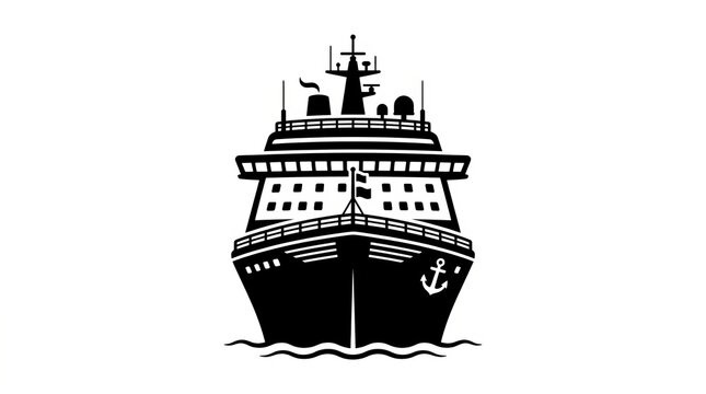 Majestic cruise ship sailing on the ocean, symbolizing travel and adventure.