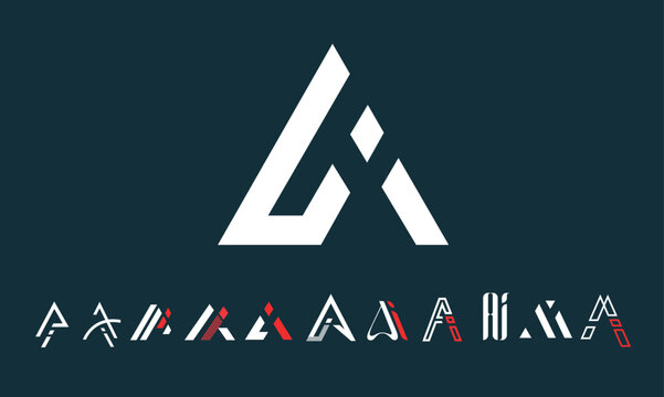 AI Monogram Logo Set Minimal Letter A Logo Collection Modern Geometric Branding Vector Pack