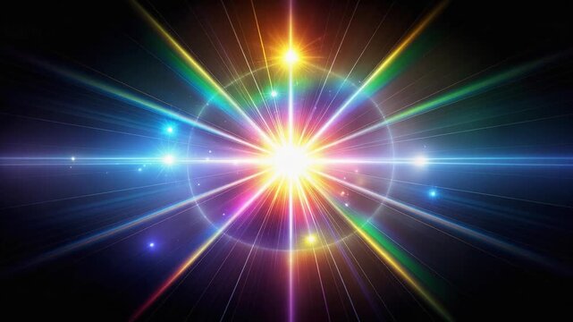 Rainbow Prism Crystal Lens Flare Rotation Seamless Loop Background