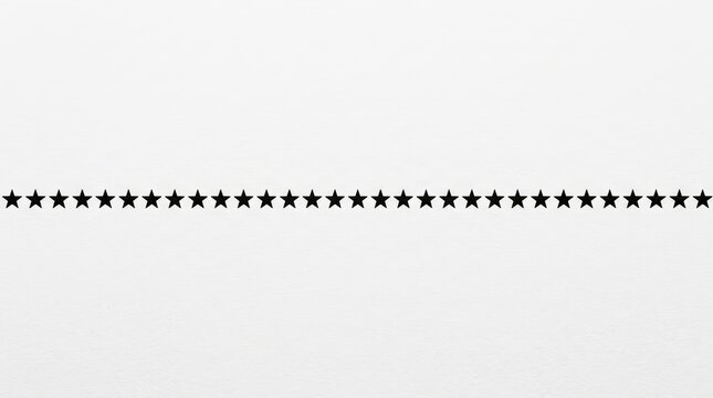 A simple, clean line of repeating black stars on a white background.