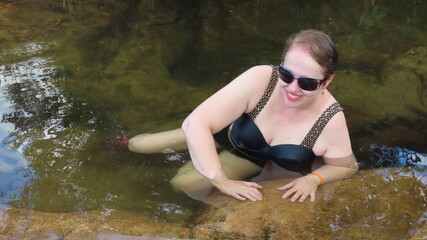 Fototapeta premium Woman in the river
