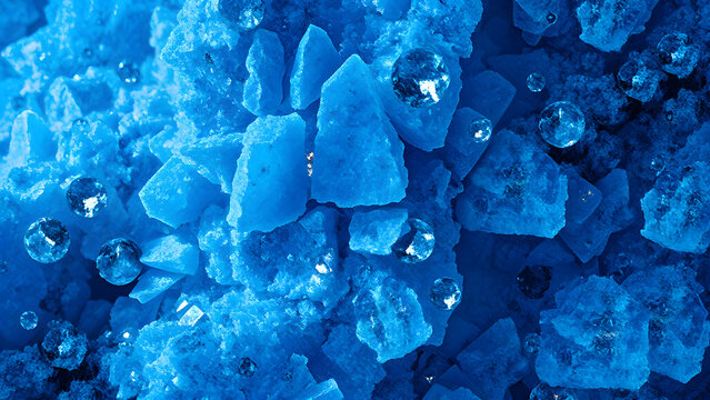 Mineral Crystallization Abstract Texture Background. Vibrant Crystal Structure, Geode Formation, Natural Stone Pattern, Intricate Rough Surface, Macro