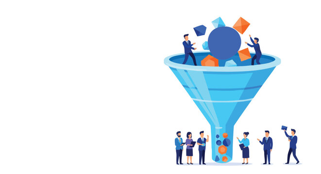 Strategic B2B Marketing Team Optimizing Sales Funnel for Lead Generation and High-Intent Conversions