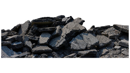 broken road rubble material foreground PNG, on Transparent background © dword