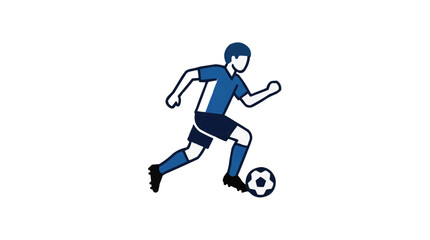 Fototapeta premium A black vector illustration of a boy and woman athlete in an action silhouette running with a football ball during a sports competition game