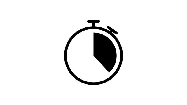 Stopwatch Countdown Circle Progress Timer 1 Half Quarter Animation 4K