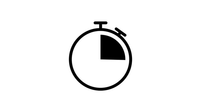Stopwatch Countdown Circle Progress Timer 1 Half Quarter Animation 4K