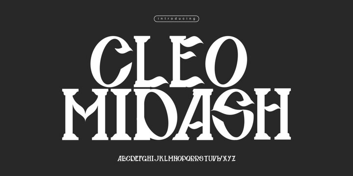 Cleo Midash: An elegant decorative serif. Classic luxury display for fashion branding, jewelry logos, and wedding invites.