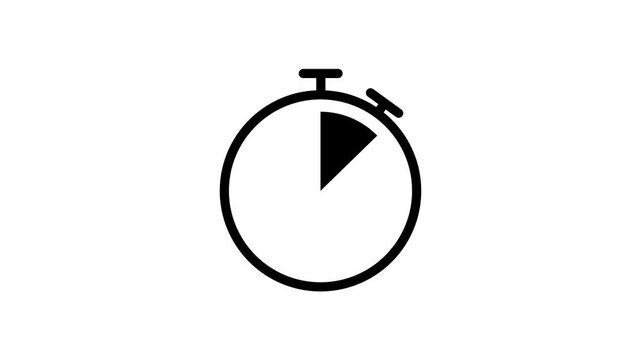 Stopwatch Countdown Circle Progress Timer 1 Half Quarter Animation 4K