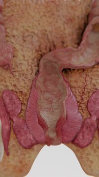 Showing Hemorrhoids are swollen and inflamed veins in the rectum | Hemorrhoids Video in Vertical Video