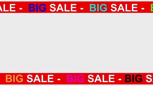 Bold red sale banner with white text b i g s a l e repeating pattern modern marketing