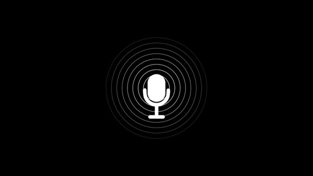 Minimalist light bulb glowing in dark background with concentric rings motion blur effect