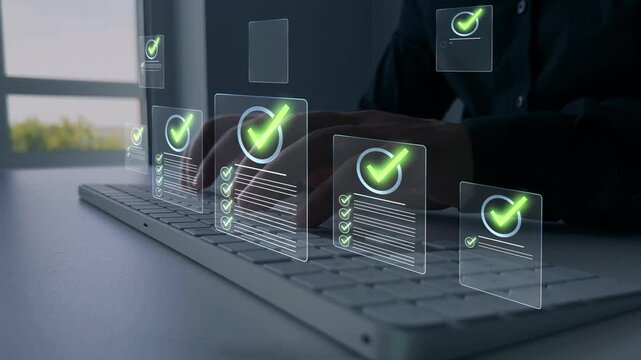 Professional checklist approval and quality compliance showing audit process,workflow management,documentation,standards,business control for efficient enterprise operations digital system platform.