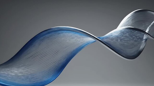 A Minimalist Suspended Silver Blade-like Object Hovering at the Edge of a Soft Gray Gradient Background