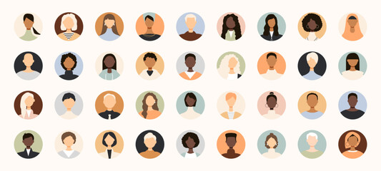 Fototapeta na wymiar Icons of different people. Modern design.