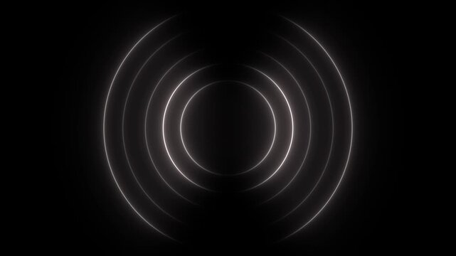 Radio wave signal. Concept of radio waves generated from network towers. Circular wave signal. Animation video of digital technical radio wave signal