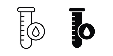 Blood test icon set. Black vector symbols © Surya