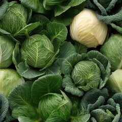 Fototapeta premium Fresh green lettuce leaves close up, healthy food background, organic texture, natural produce. SEAMLESS PATTERN