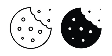 Fototapeta premium Cookie icon set. Black vector symbols