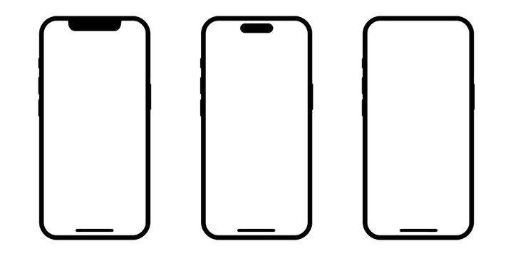Smartphone frame mockup set, modern mobile screen template