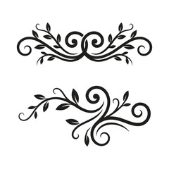 Fototapeta premium Floral Swirl Divider Vector Set