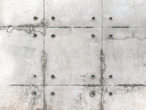 Industrial Weathered Exposed Concrete Wall with Tie Rod Holes