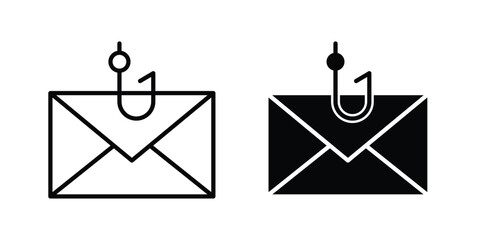 Email phishing icon set. Black vector symbols © Surya
