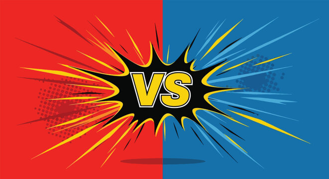 Versus Symbol Comic Style Explosion Background 1.