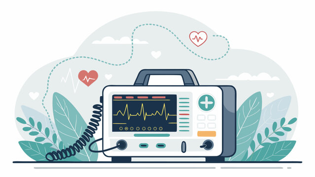 Defibrillator machine for heart emergency care.