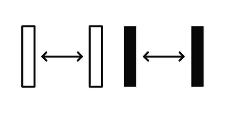 Gap icon set. Black vector symbols