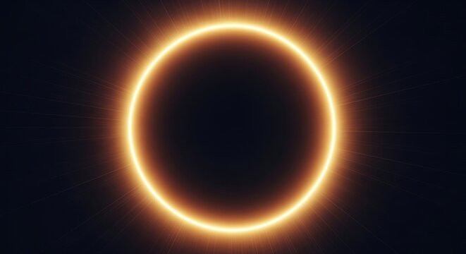 Solar Eclipse Ring of Light in Space.