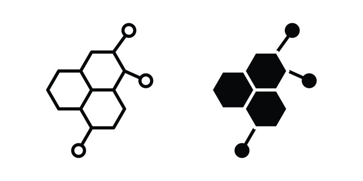 Hormones icon set. Black vector symbols