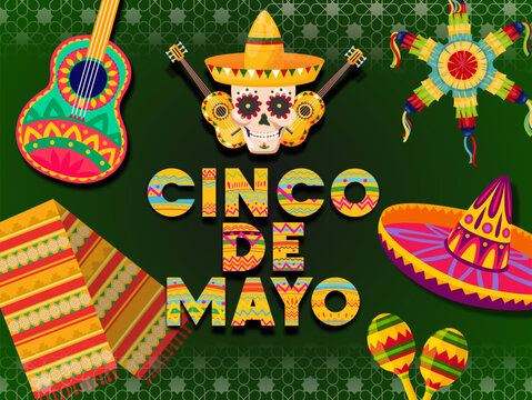 Cinco de mayo posterillustration, vector, design, cartoon, icon, holiday, tree, party, set, art, decoration, card, happy, vintage, logo, xmas, cinco de mayo, mexico, sombrero, marachi, cavalera, skull