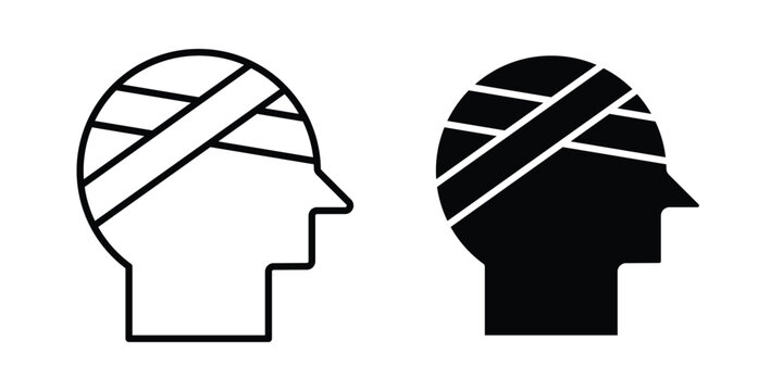 Injury icon set. Black vector symbols