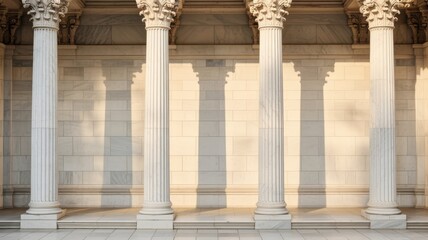 Fototapeta premium Row of ionic columns in a classical building facade