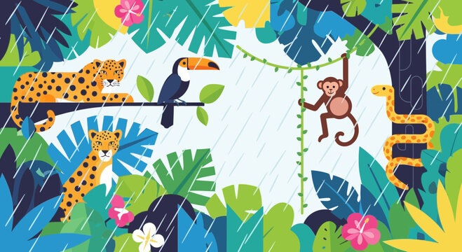 Monkey hanging from green vine stem.