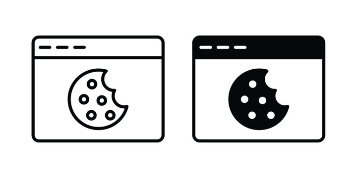 web Cookies icon set. Black vector symbols