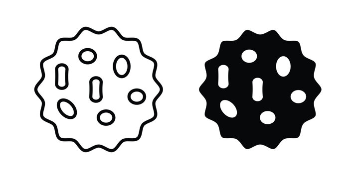 White blood cell icon set. Black vector symbols